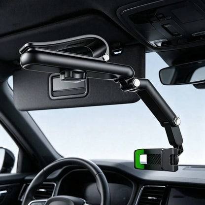 Universal Car Sun Visor Clip Phone Mount, 360° Adjustable Foldable Eye-Level Navigation Cell Phone Holder