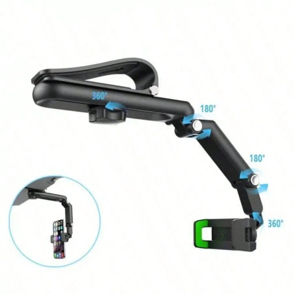 Universal Car Sun Visor Clip Phone Mount, 360° Adjustable Foldable Eye-Level Navigation Cell Phone Holder