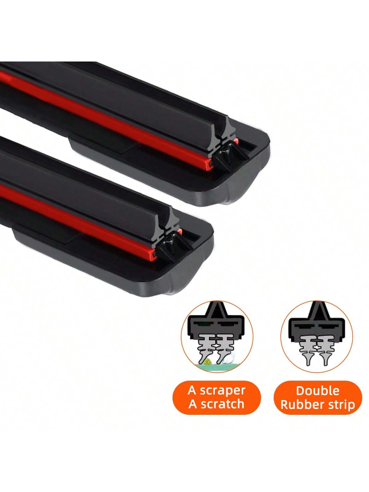 Universal Double Rubber Strip Wiper Blade J U-Shaped Hook 14 "16" 17 "18" 19 "20" 21 "22" 24 "26" Windshield Rubber Automotive Parts