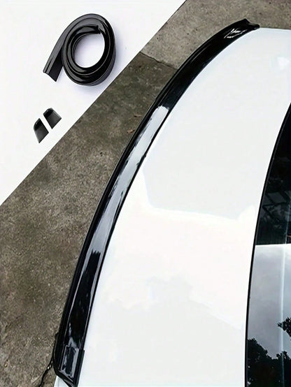 Universal Glossy Black Windshield Lip Kit For Car Rear Window Roof Windshield Exterior Rear Windshield Glass Kit, Universal Fit, No-Damage Installation