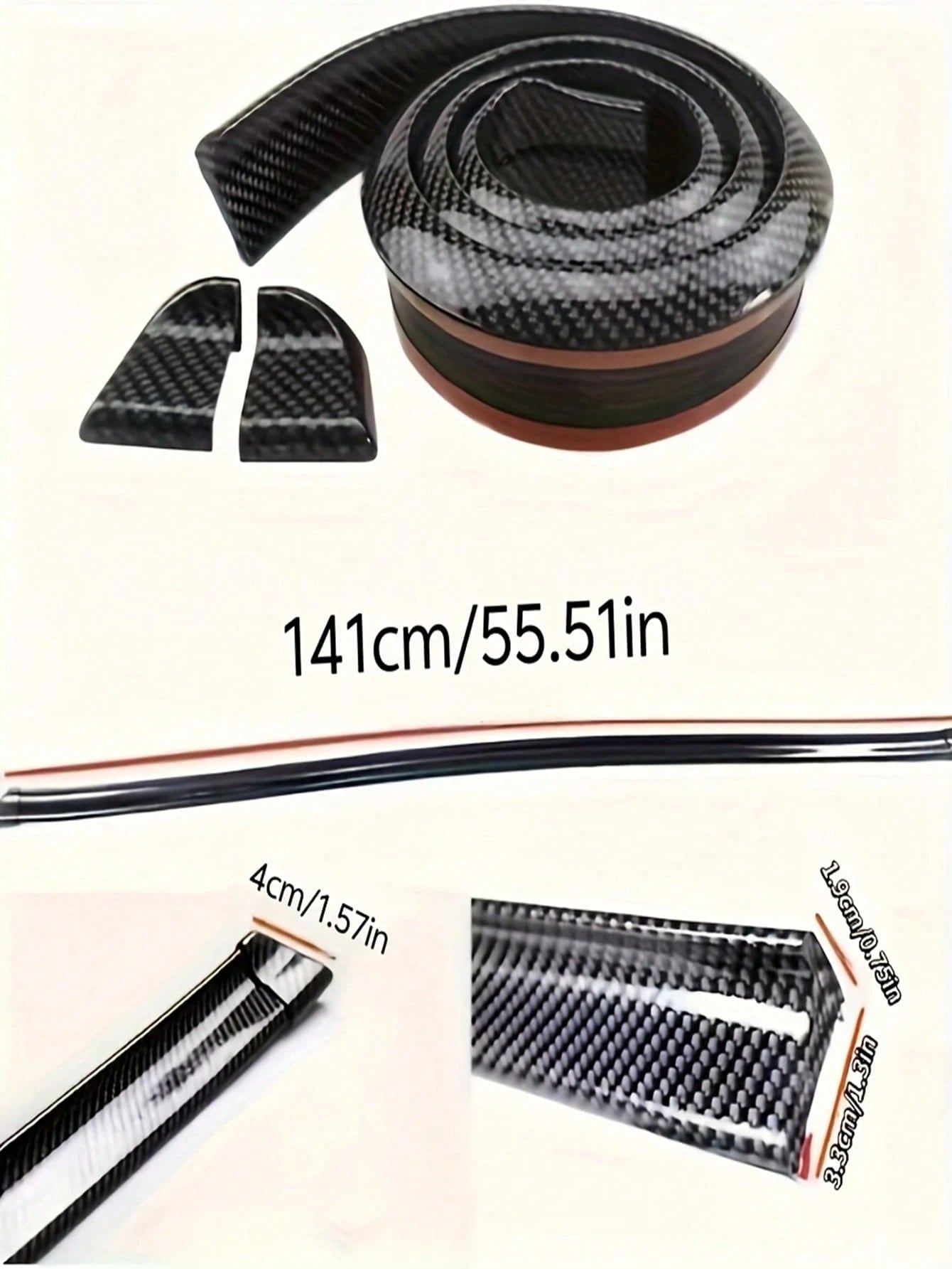 Universal Glossy Black Windshield Lip Kit For Car Rear Window Roof Windshield Exterior Rear Windshield Glass Kit, Universal Fit, No-Damage Installation