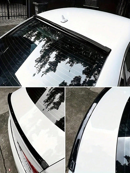 Universal Glossy Black Windshield Lip Kit For Car Rear Window Roof Windshield Exterior Rear Windshield Glass Kit, Universal Fit, No-Damage Installation