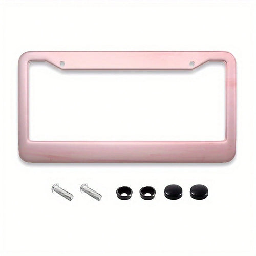 Universal Metal Car License Plate Frame 12x6 Inch Pink Metal Car Accessory Durable Weatherproof With Vibrant Color Design Rust Resistant Finish Easy Installation For All Vehicles