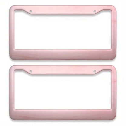 Universal Metal Car License Plate Frame 12x6 Inch Pink Metal Car Accessory Durable Weatherproof With Vibrant Color Design Rust Resistant Finish Easy Installation For All Vehicles