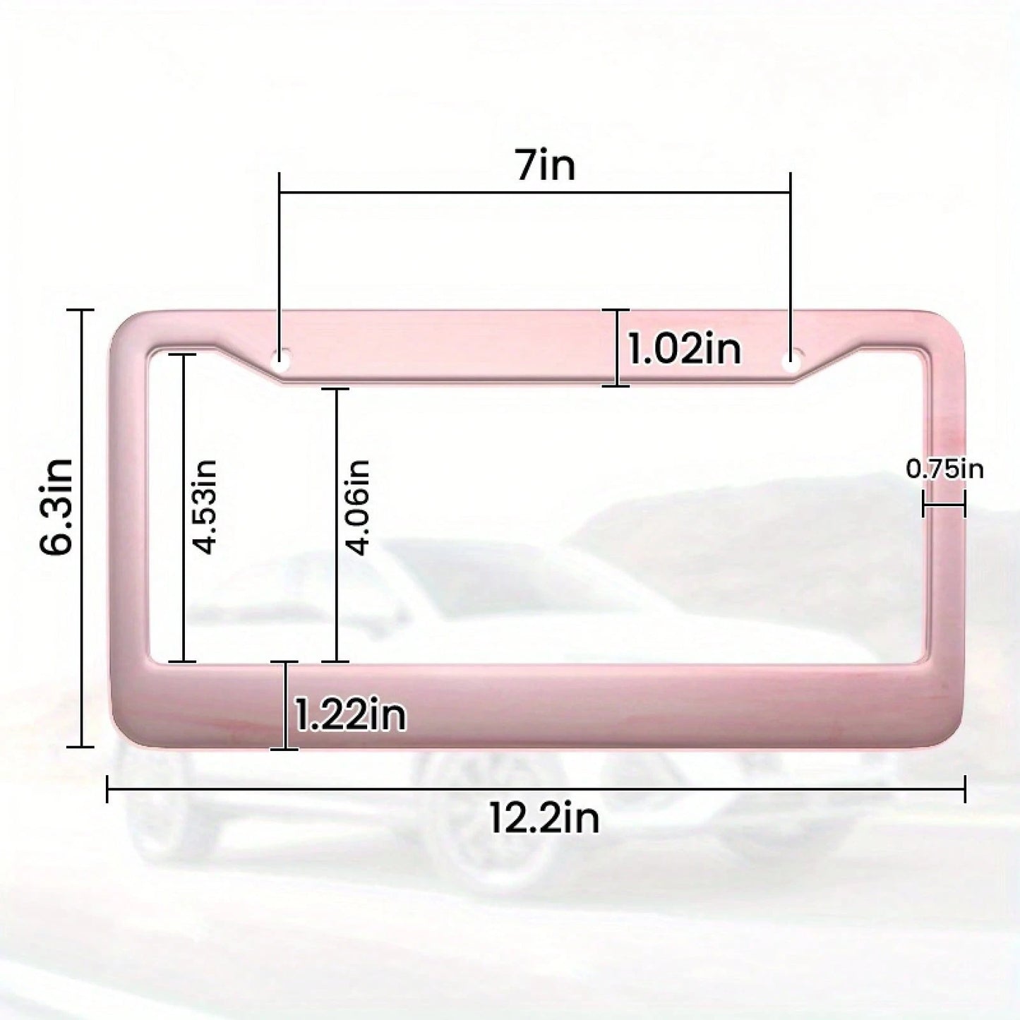 Universal Metal Car License Plate Frame 12x6 Inch Pink Metal Car Accessory Durable Weatherproof With Vibrant Color Design Rust Resistant Finish Easy Installation For All Vehicles