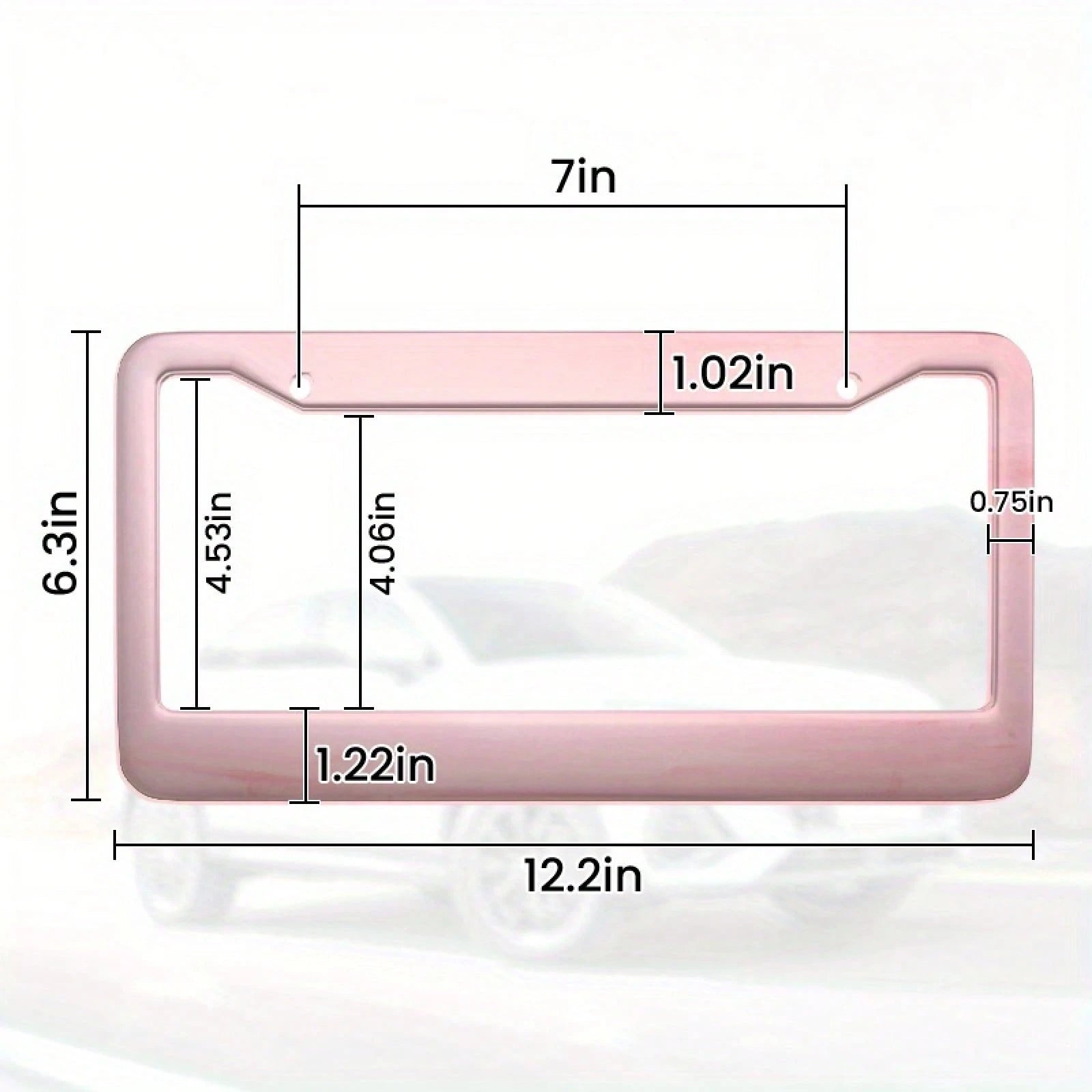 Universal Metal Car License Plate Frame 12x6 Inch Pink Metal Car Accessory Durable Weatherproof With Vibrant Color Design Rust Resistant Finish Easy Installation For All Vehicles