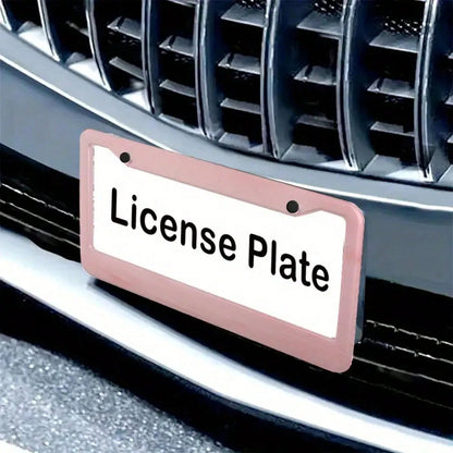 Universal Metal Car License Plate Frame 12x6 Inch Pink Metal Car Accessory Durable Weatherproof With Vibrant Color Design Rust Resistant Finish Easy Installation For All Vehicles