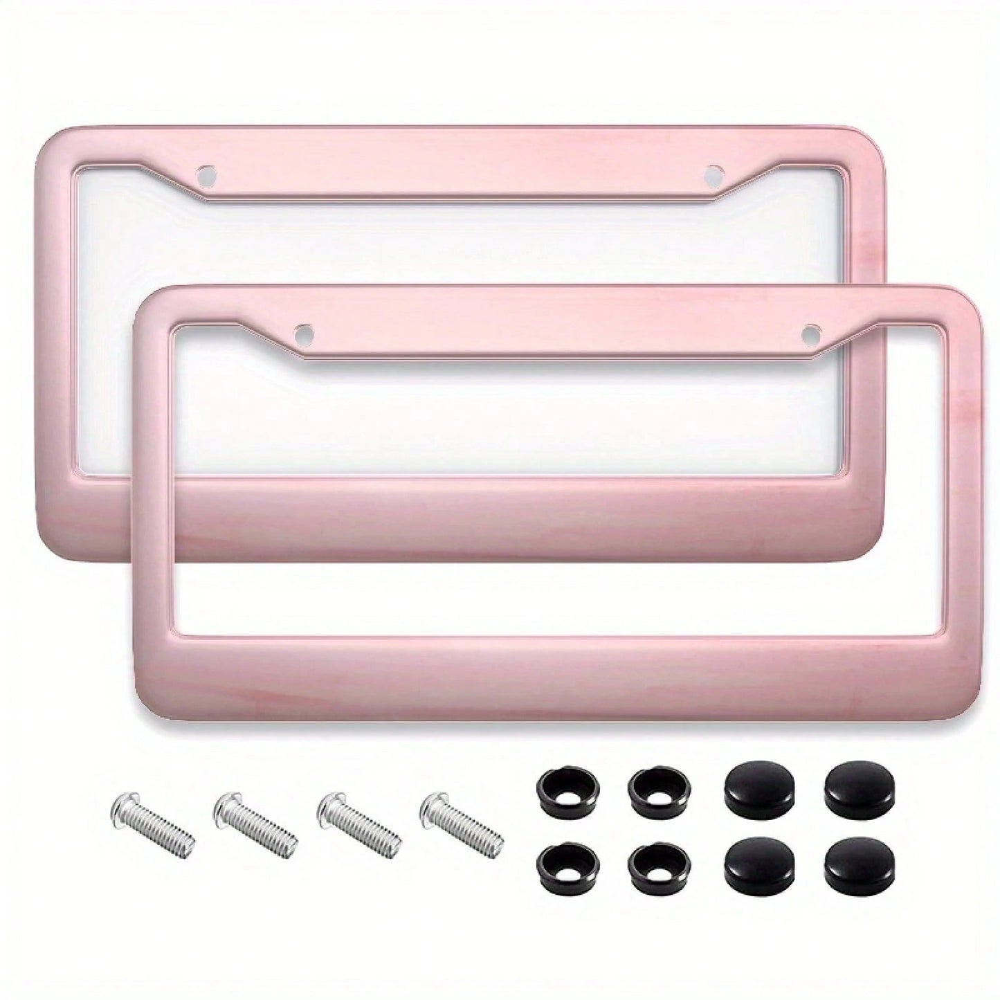 Universal Metal Car License Plate Frame 12x6 Inch Pink Metal Car Accessory Durable Weatherproof With Vibrant Color Design Rust Resistant Finish Easy Installation For All Vehicles