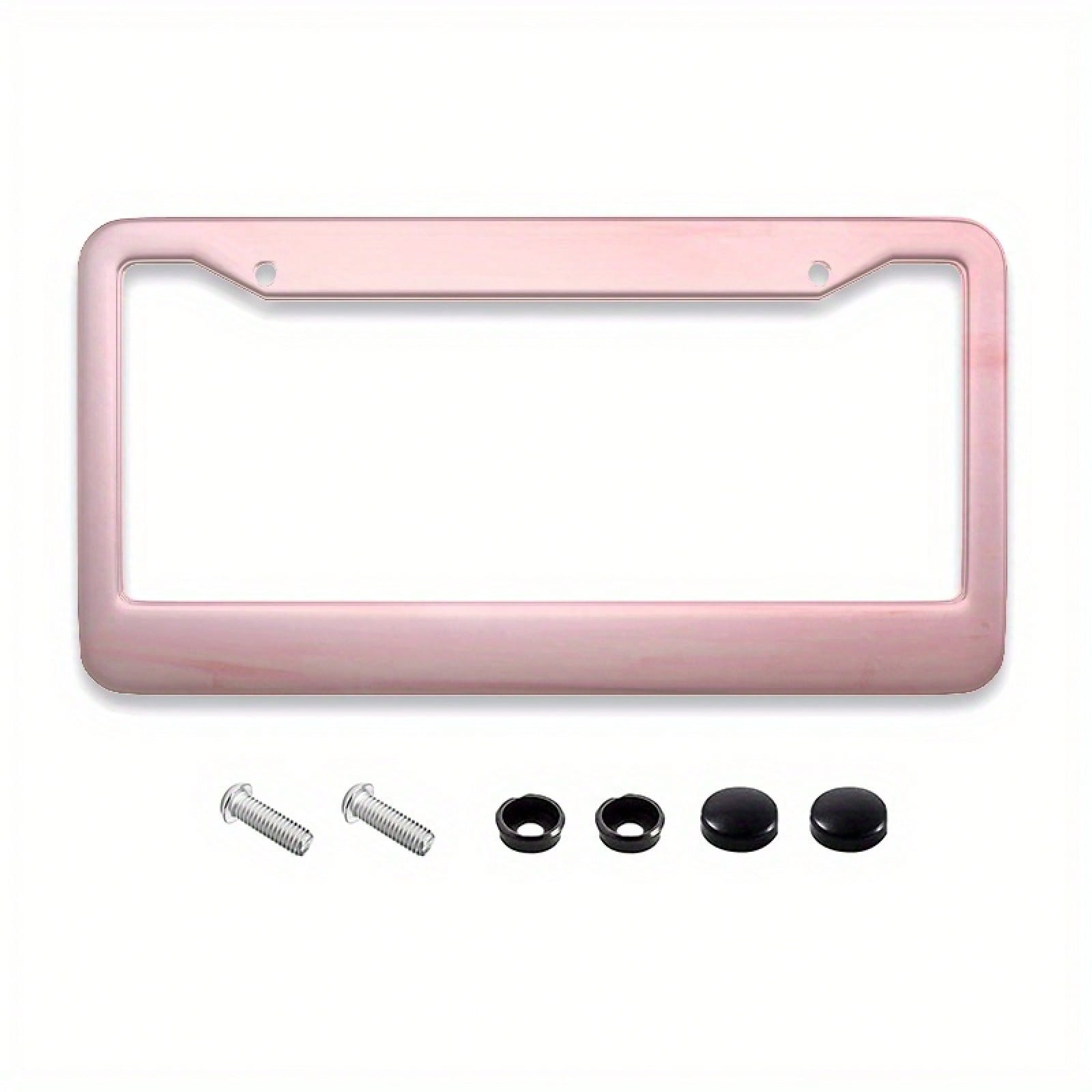 Universal Metal Car License Plate Frame 12x6 Inch Pink Metal Car Accessory Durable Weatherproof With Vibrant Color Design Rust Resistant Finish Easy Installation For All Vehicles