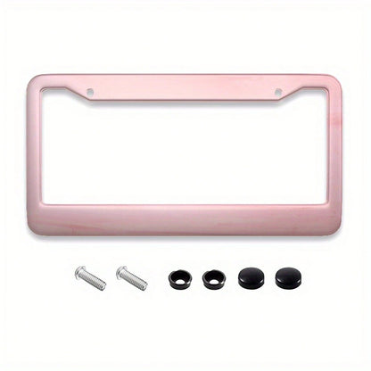 Universal Metal Car License Plate Frame 12x6 Inch Pink Metal Car Accessory Durable Weatherproof With Vibrant Color Design Rust Resistant Finish Easy Installation For All Vehicles