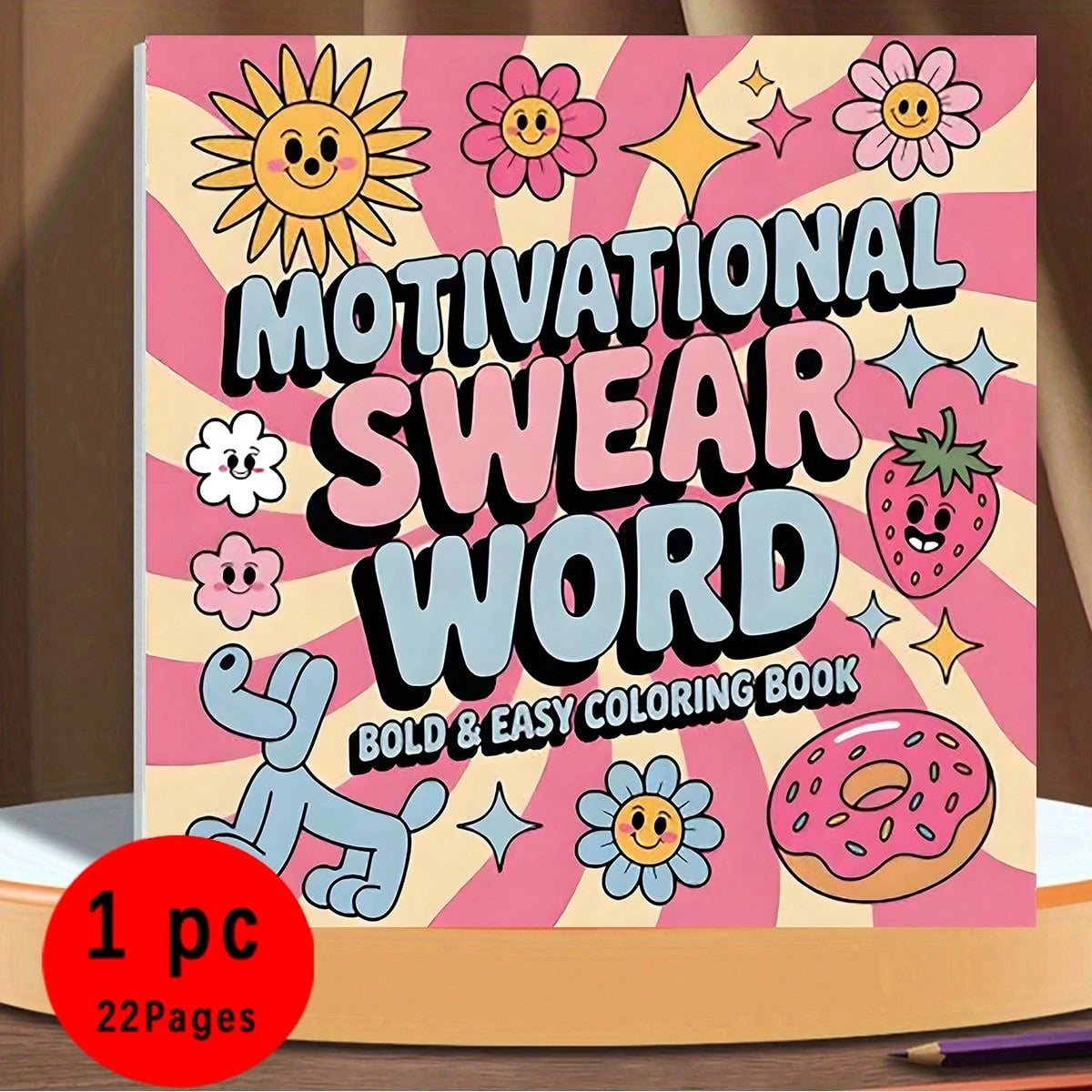 (Upgraded Deluxe Version, Thick Paper, 20.5*20.5cm) "Inspirational Profanity Quotes Bold Easy Coloring Book: 22 Easy Pages", Suitable For Couples And Families, Perfect For Parties, Valentine's Day, Bi