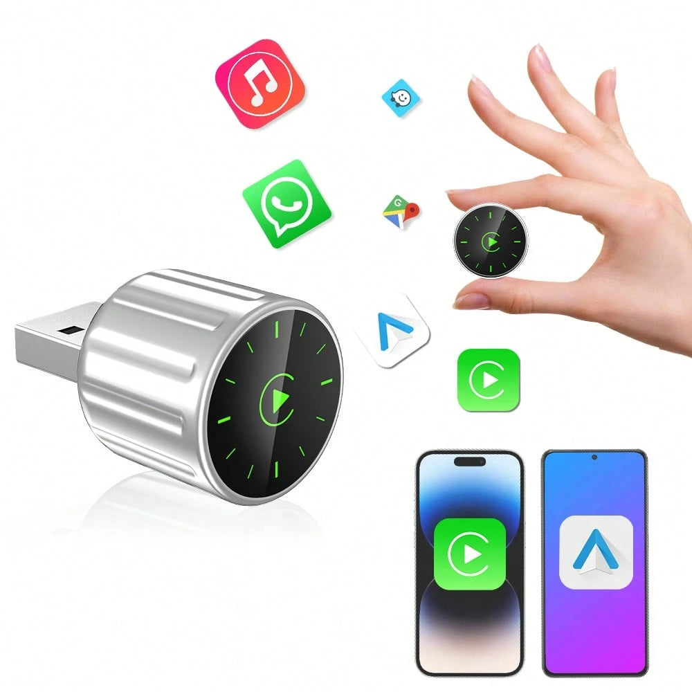 Upgraded Wireless CarPlay Adapter Mini USB Plug-And-Play Auto-Connect Converts Wired To Wireless Compatible With IOS 10+/Android 11 For Vehicles 2016 And Later