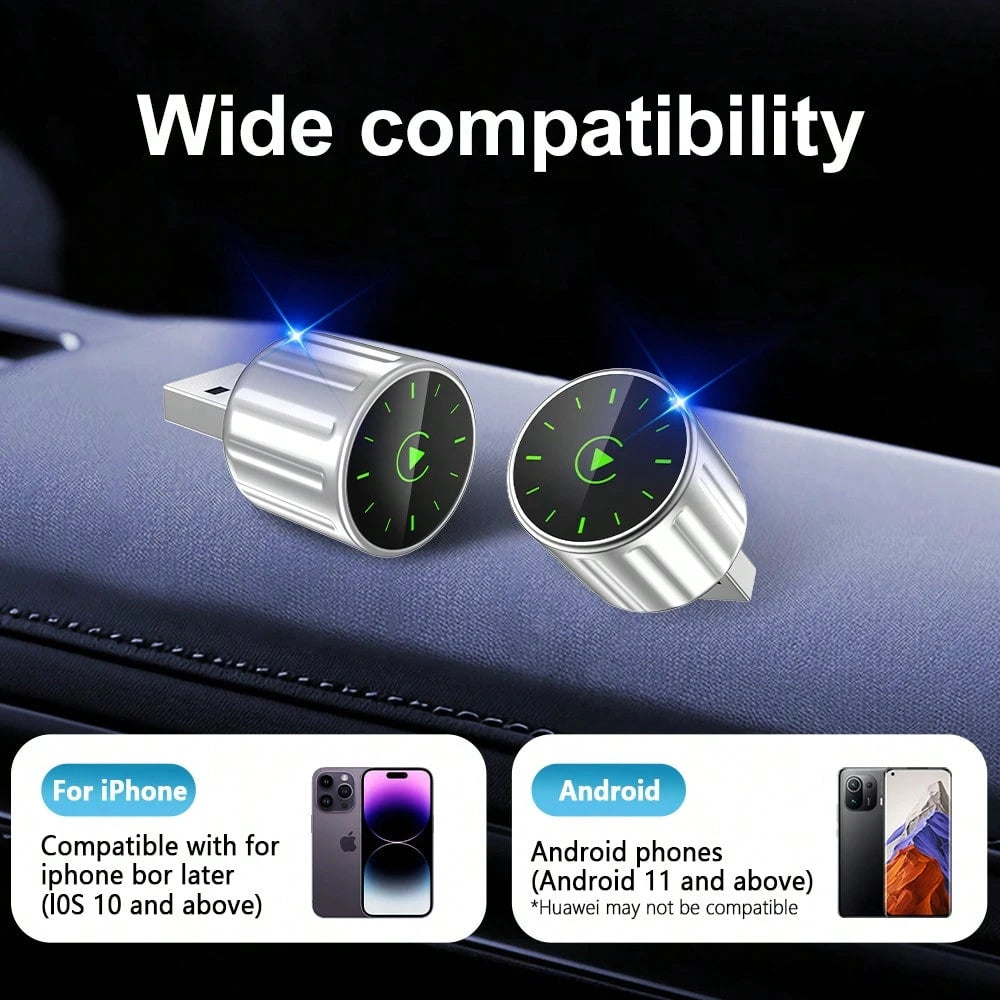 Upgraded Wireless CarPlay Adapter Mini USB Plug-And-Play Auto-Connect Converts Wired To Wireless Compatible With IOS 10+/Android 11 For Vehicles 2016 And Later