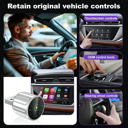 Upgraded Wireless CarPlay Adapter Mini USB Plug-And-Play Auto-Connect Converts Wired To Wireless Compatible With IOS 10+/Android 11 For Vehicles 2016 And Later
