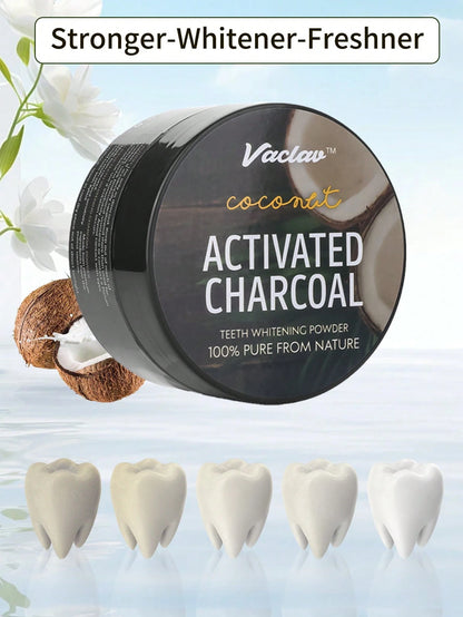 Vaclav 30g Activated Charcoal Teeth Powder, Effective Teeth Whitening, Original Flavor Cleaning, Powerful Whitening, Caring For Dental Health.