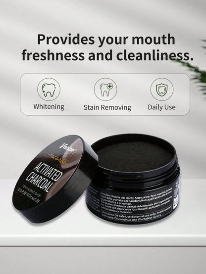 Vaclav 30g Activated Charcoal Teeth Powder, Effective Teeth Whitening, Original Flavor Cleaning, Powerful Whitening, Caring For Dental Health.