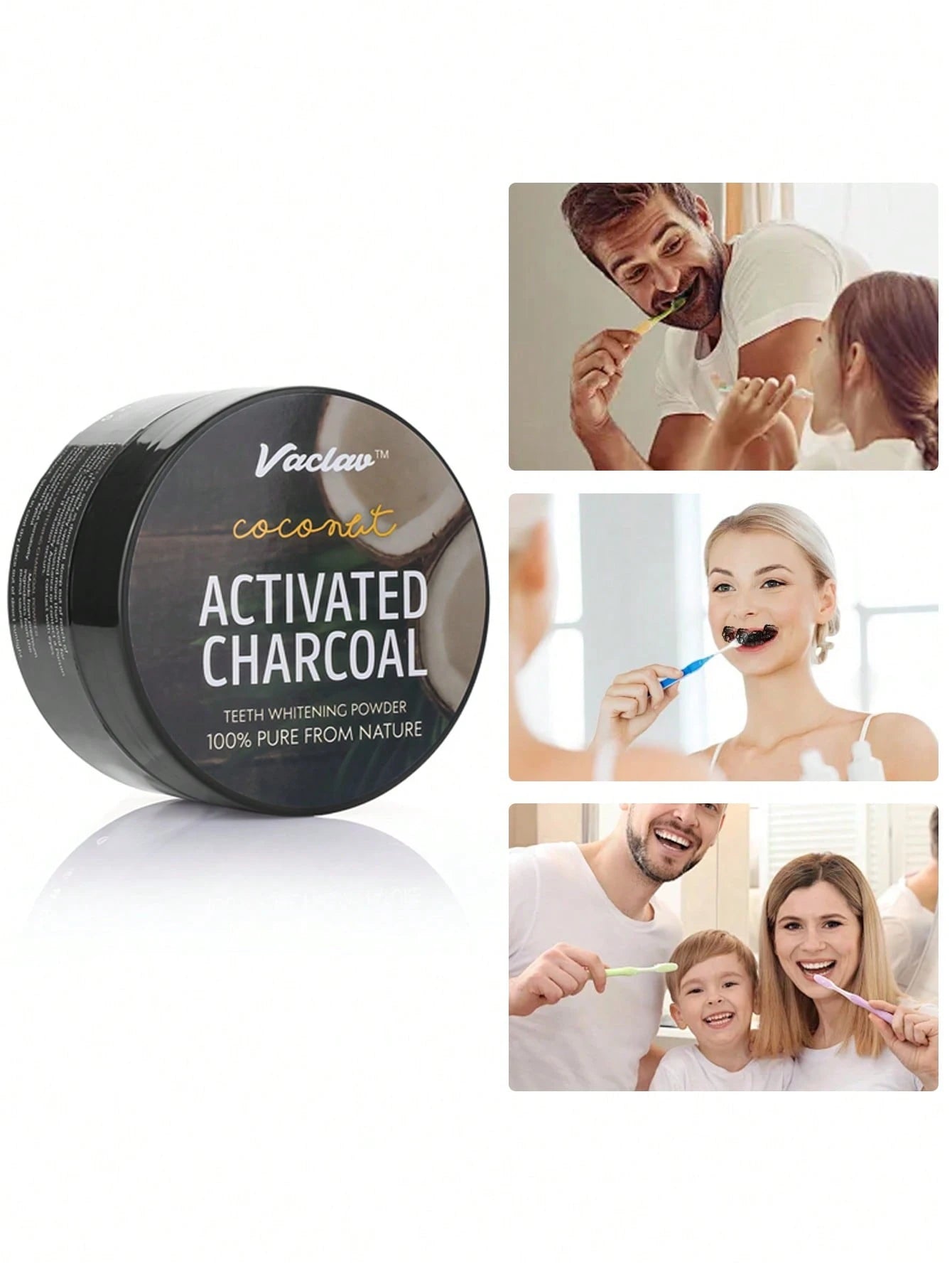 Vaclav 30g Activated Charcoal Teeth Powder, Effective Teeth Whitening, Original Flavor Cleaning, Powerful Whitening, Caring For Dental Health.