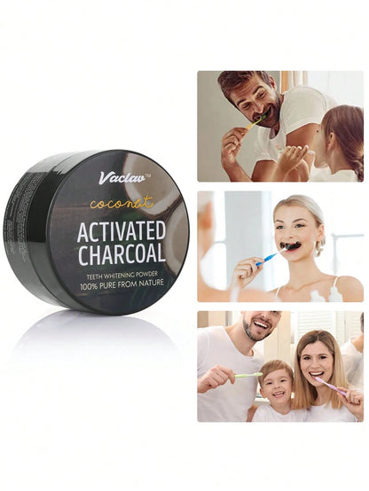 Vaclav 30g Activated Charcoal Teeth Powder, Effective Teeth Whitening, Original Flavor Cleaning, Powerful Whitening, Caring For Dental Health.