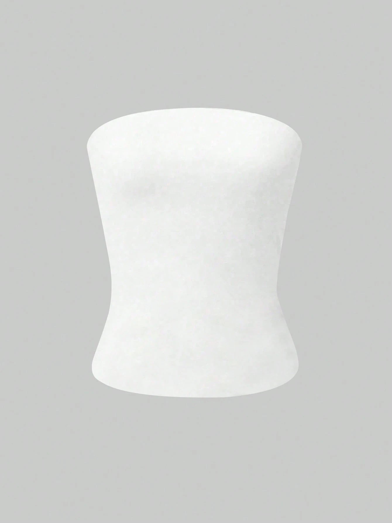 Vaiaye Women's Plus Size Sexy Strapless Basic Camisole, Fashionable Solid Color Stretchy Fitted Bandeau Top, Suitable For All Seasons, Ideal For Valentine's Day White Summer