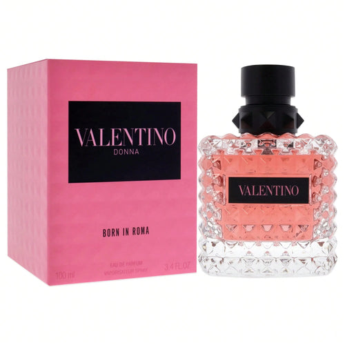 Valentino Donna Born In Roma Eau De Parfum Spray For Women, 3.4 Fl Oz/ 100 Ml, Warm Vanilla & Jasmine Floral Scent