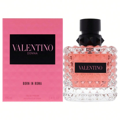 Valentino Donna Born In Roma Eau De Parfum Spray For Women, 3.4 Fl Oz/ 100 Ml, Warm Vanilla & Jasmine Floral Scent