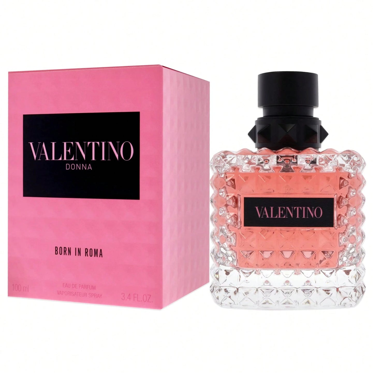 Valentino Donna Born In Roma Eau De Parfum Spray For Women, 3.4 Fl Oz/ 100 Ml, Warm Vanilla & Jasmine Floral Scent