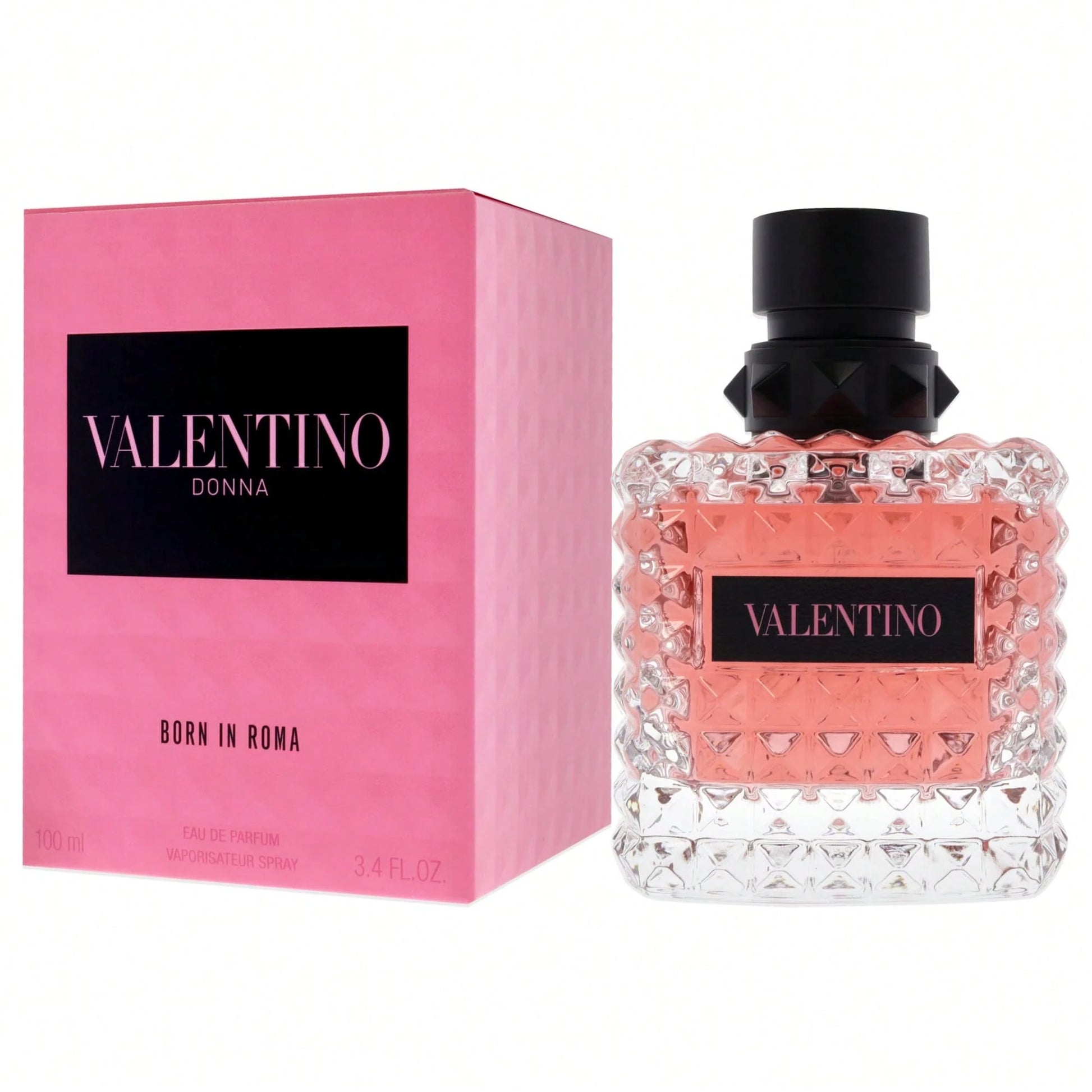 Valentino Donna Born In Roma Eau De Parfum Spray For Women, 3.4 Fl Oz/ 100 Ml, Warm Vanilla & Jasmine Floral Scent
