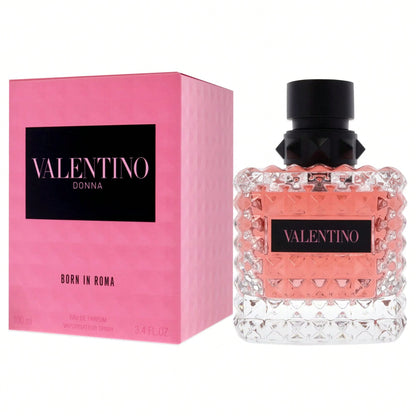 Valentino Donna Born In Roma Eau De Parfum Spray For Women, 3.4 Fl Oz/ 100 Ml, Warm Vanilla & Jasmine Floral Scent