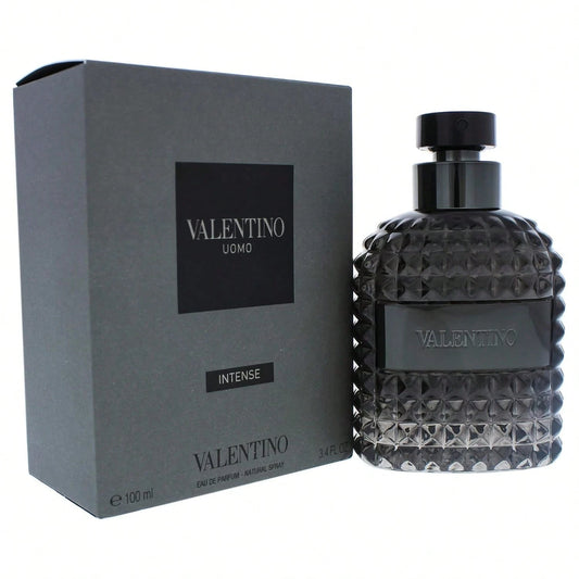 VALENTINO Uomo Intense Eau De Parfum 100ml/ 3.4 Fl Oz, Warm & Spicy Men's Fragrance, Studded Bottle Gift