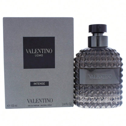VALENTINO Uomo Intense Eau De Parfum 100ml/ 3.4 Fl Oz, Warm & Spicy Men's Fragrance, Studded Bottle Gift