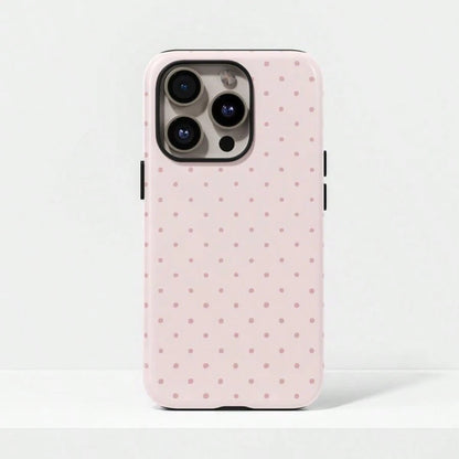 VESPOP Cute Pink Polka Dot Pattern Fashion Phone Case, Pink Base Red Polka Dot Phone Case, Cute Y2K Style. Compatible With IPhone 17, 16, 15, 14, 13, 12, 11 Pro Max Plus Models Spring Gift