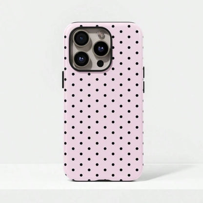 VESPOP Cute Pink Polka Dot Pattern Fashion Phone Case, Pink Base Red Polka Dot Phone Case, Cute Y2K Style. Compatible With IPhone 17, 16, 15, 14, 13, 12, 11 Pro Max Plus Models Spring Gift