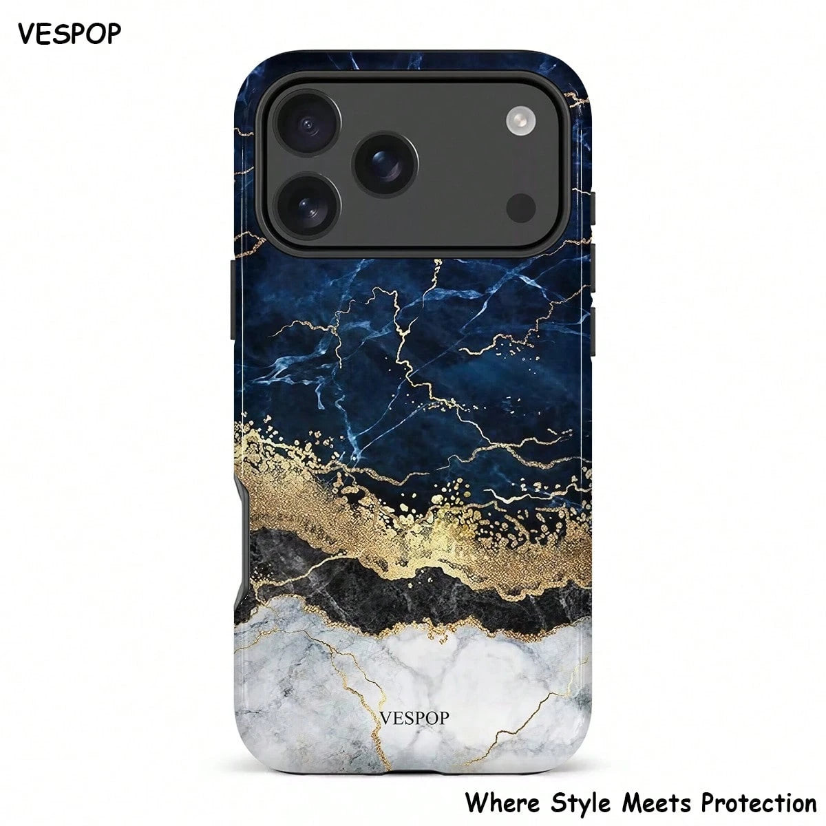 VESPOP Marble Element Fashion Phone Case- For IPhone 18/17/16/15/14/13/12/11 Pro Max/Pro Plus/12 Mini/13 Mini, Compatible With Galaxy S26 S25 S24 S23 S22 S21 Plus Ultra, Compatible With Pixel 8 9 10