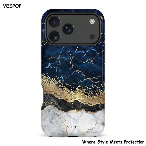 VESPOP Marble Element Fashion Phone Case- For IPhone 18/17/16/15/14/13/12/11 Pro Max/Pro Plus/12 Mini/13 Mini, Compatible With Galaxy S26 S25 S24 S23 S22 S21 Plus Ultra, Compatible With Pixel 8 9 10