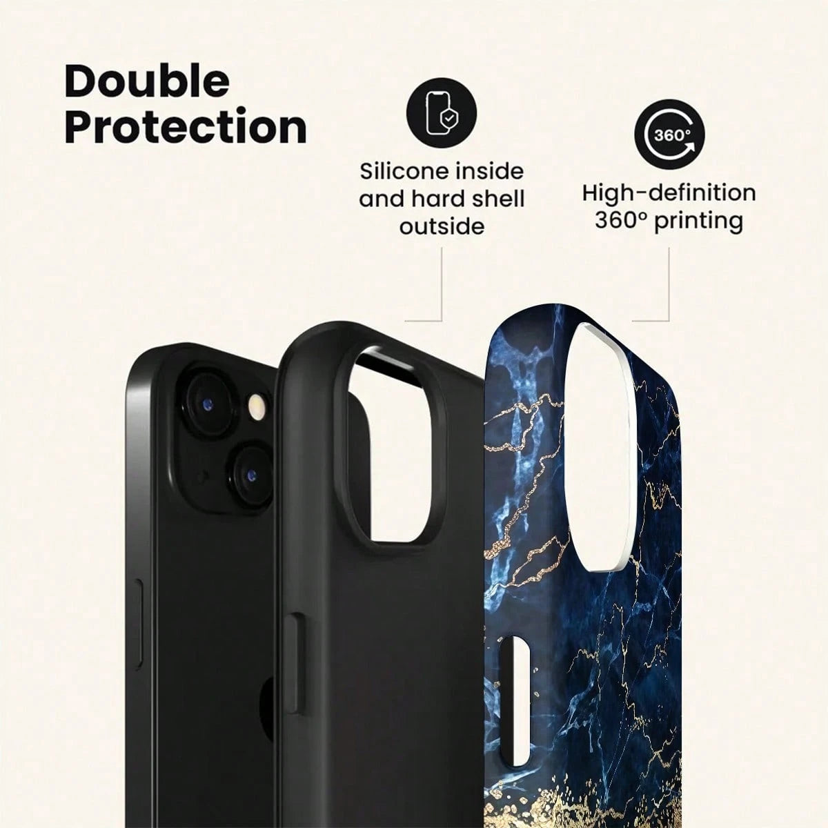 VESPOP Marble Element Fashion Phone Case- For IPhone 18/17/16/15/14/13/12/11 Pro Max/Pro Plus/12 Mini/13 Mini, Compatible With Galaxy S26 S25 S24 S23 S22 S21 Plus Ultra, Compatible With Pixel 8 9 10