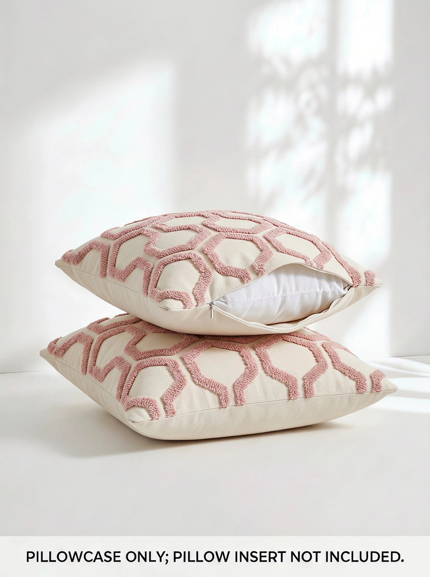 Veyra Day 1pc/2pcs Modern Boho Tufted Throw Pillow Cover, Geometric Honeycomb Decorative Pillowcase, Textured Accent Cushion Case For Couch Sofa Bedroom Living Room (No Insert)