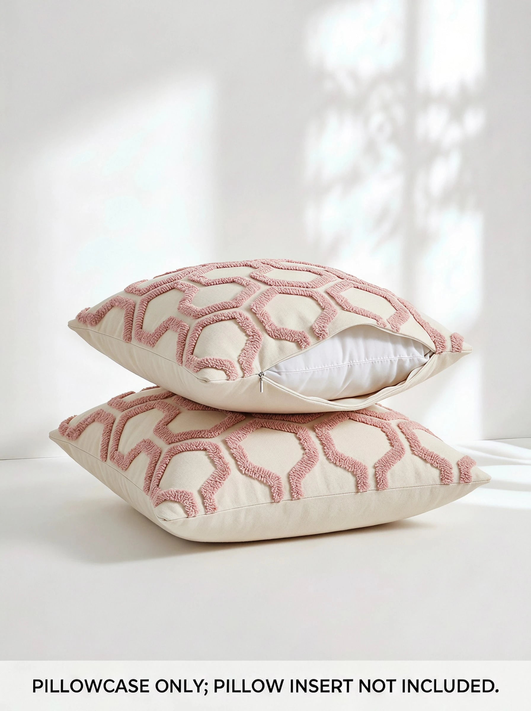 Veyra Day 1pc/2pcs Modern Boho Tufted Throw Pillow Cover, Geometric Honeycomb Decorative Pillowcase, Textured Accent Cushion Case For Couch Sofa Bedroom Living Room (No Insert)