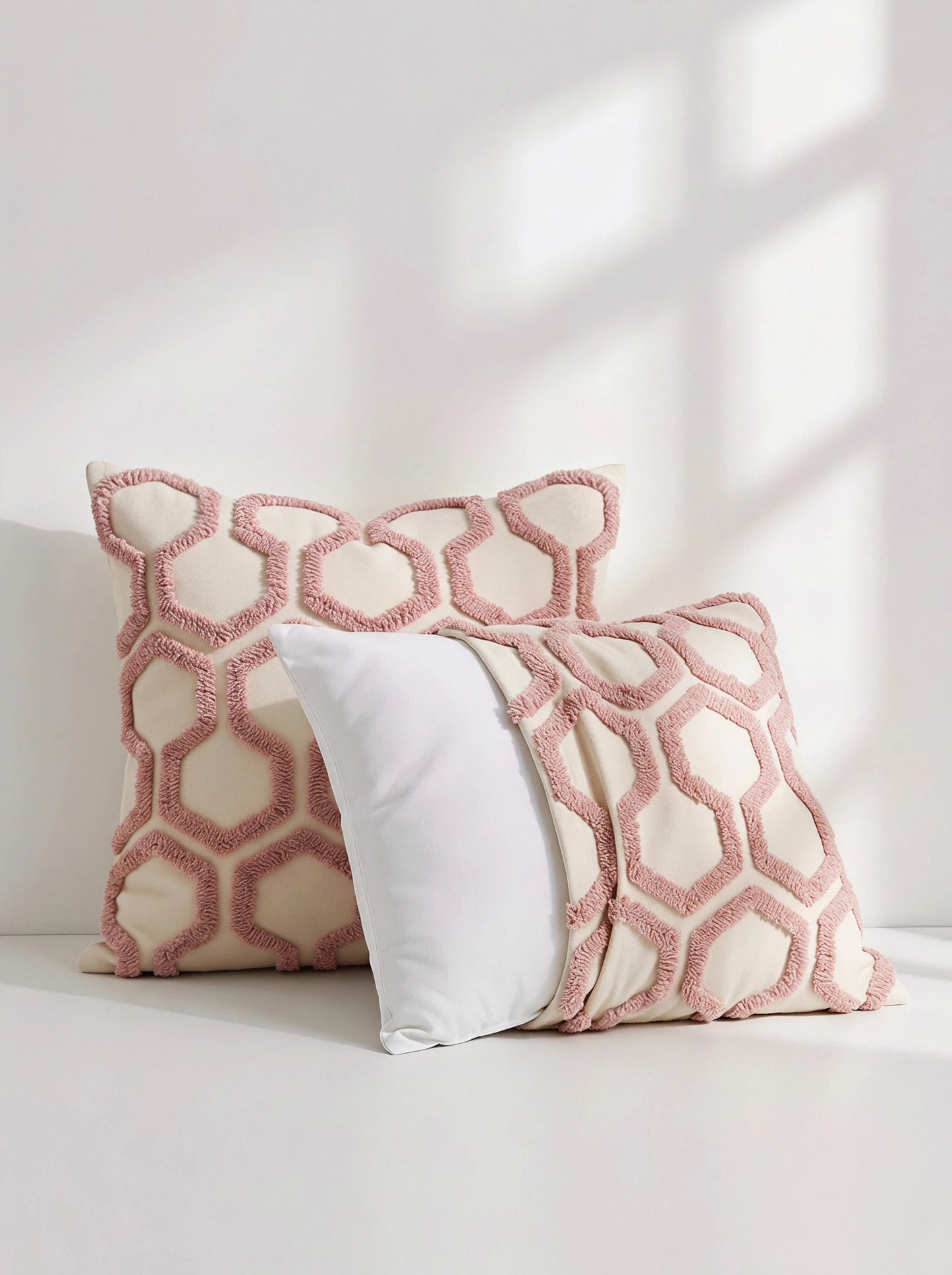Veyra Day 1pc/2pcs Modern Boho Tufted Throw Pillow Cover, Geometric Honeycomb Decorative Pillowcase, Textured Accent Cushion Case For Couch Sofa Bedroom Living Room (No Insert)