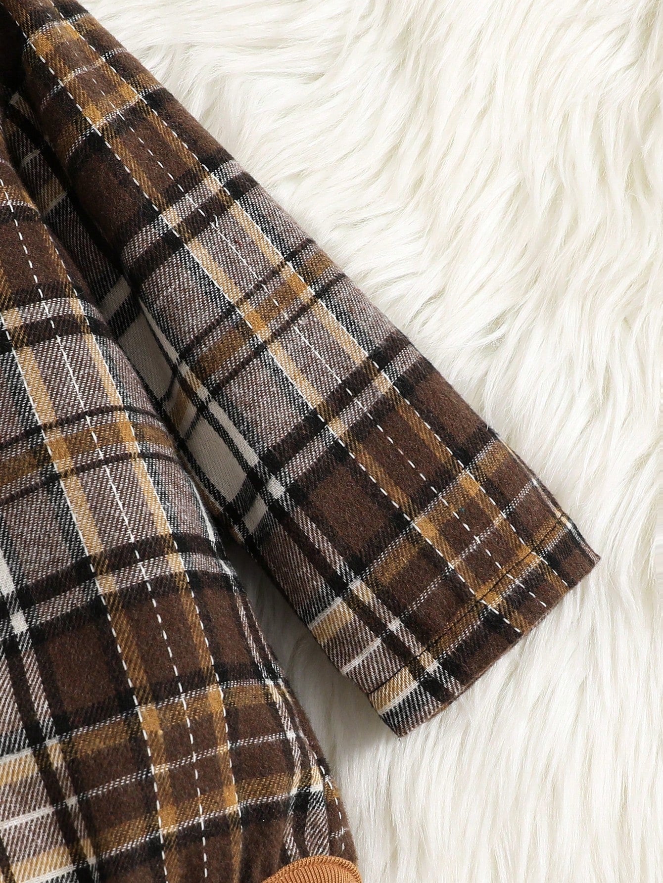 Vintaside Kids 2pcs Toddler Infant Baby Boy Brown Plaid Corduroy Bib Overalls Set Autumn Casual Matching Family Jumpsuit Clothing For Fall Winter Season