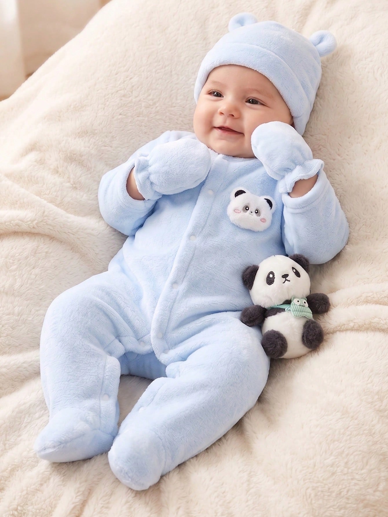 Vintaside Kids Newborn Simple Solid Yellow Long Sleeve Jumpsuit With Hat And Gloves, Infant Homewear Set