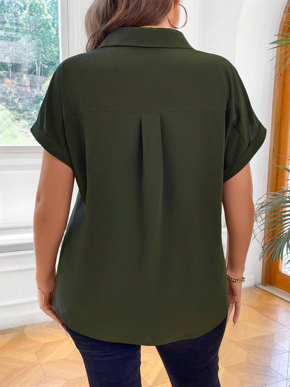Vionelle Plus Batwing Sleeve Button Front Shirt