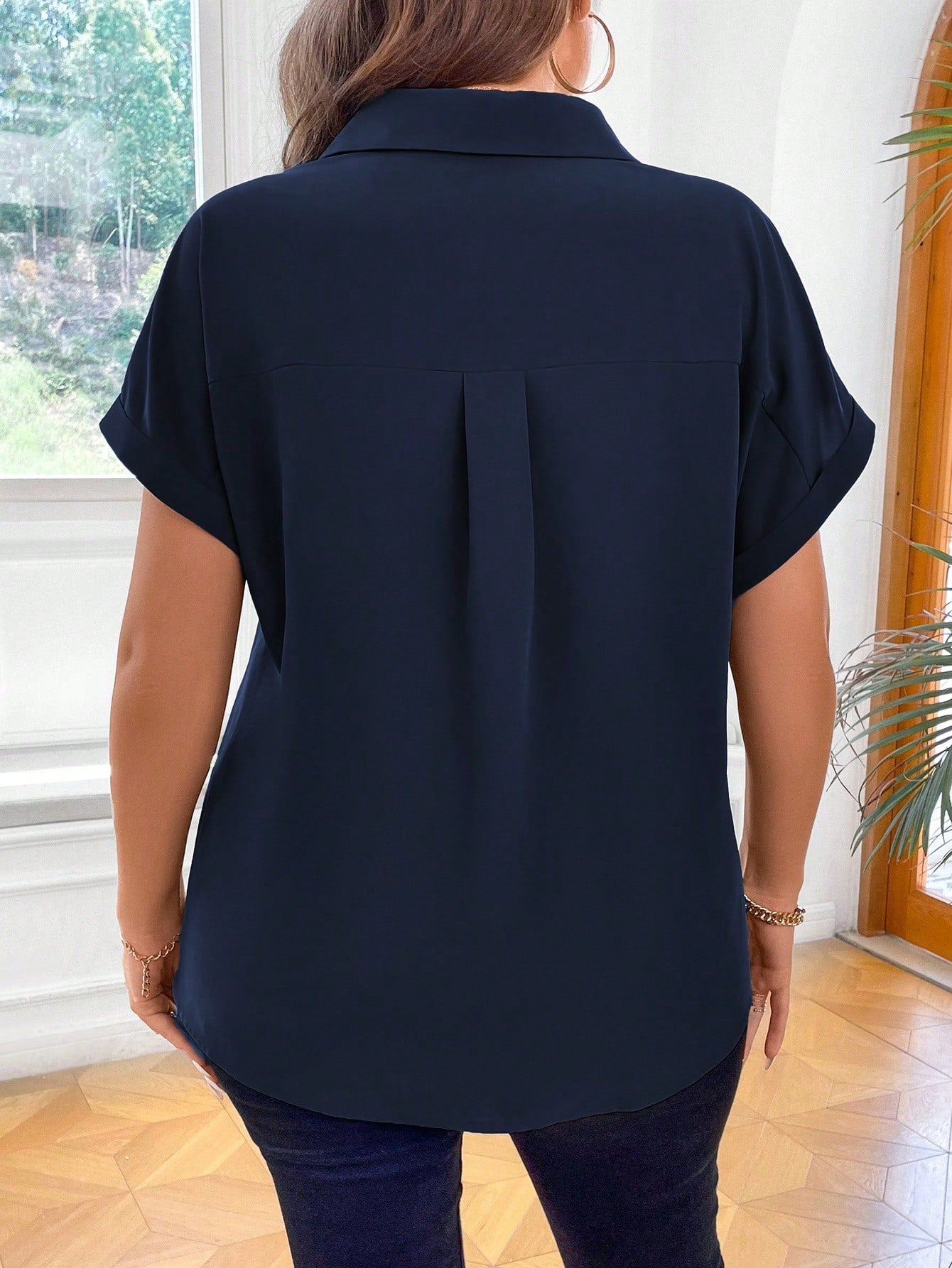 Vionelle Plus Batwing Sleeve Button Front Shirt