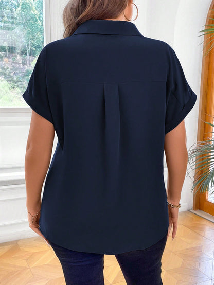 Vionelle Plus Batwing Sleeve Button Front Shirt