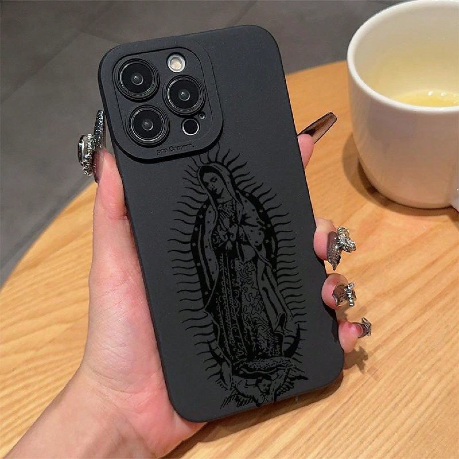 Virgin Mary Pattern Phone Case, TPU Decorative Phone Protector Cover, Phone Accessories Compatible With IPhone 11 12 13 14 15 16 Pro Max XR XS MaxSuitable For IPhone 17 Air