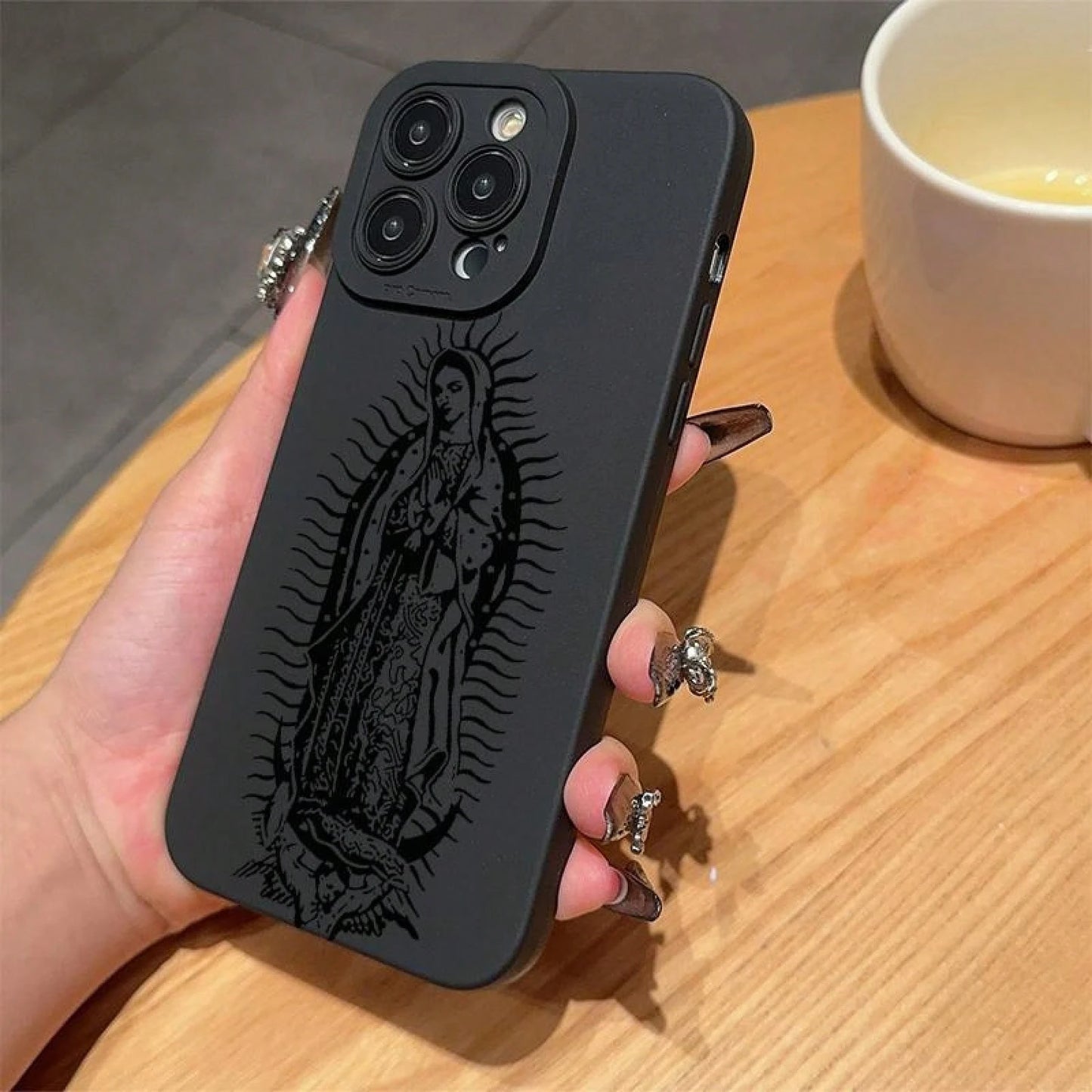 Virgin Mary Pattern Phone Case, TPU Decorative Phone Protector Cover, Phone Accessories Compatible With IPhone 11 12 13 14 15 16 Pro Max XR XS MaxSuitable For IPhone 17 Air