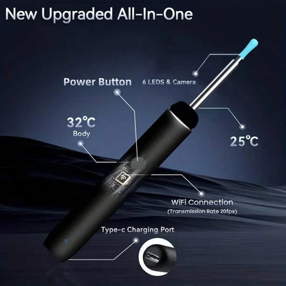 Visual Ear Pick, Earwax Removal Tool With Ear Pick Covers, Visual Ear Pick With Camera And Light, 7pcs Ear Pick Set, Compatible With All Mobile Phones