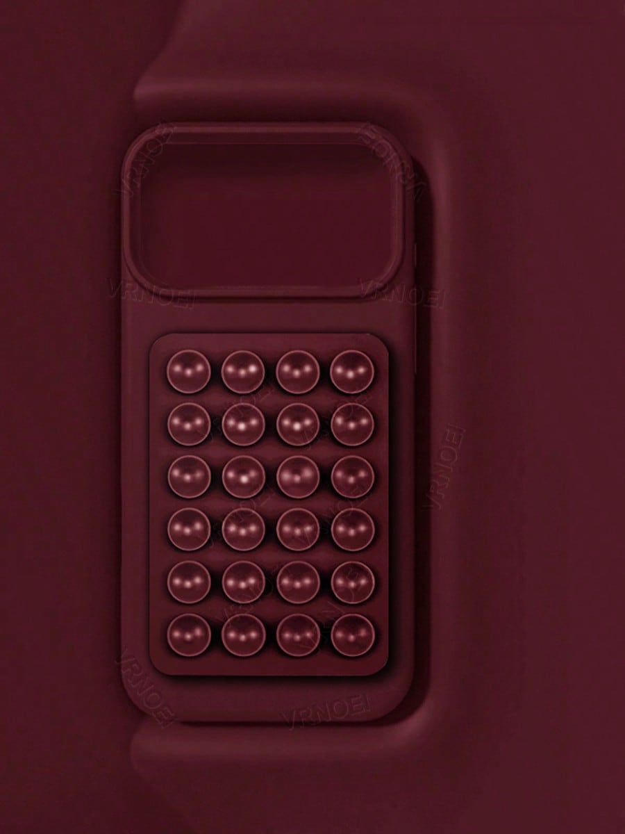 VOUVI Minimalist Luxury Suction Cup Style Burgundy Matte Finish Suction Cup Matte Finish Protective Shockproof Case Compatible With Iphone 17/16/15/14/13/12/11 Pro Max Compatible With Iphone 17/Air/16