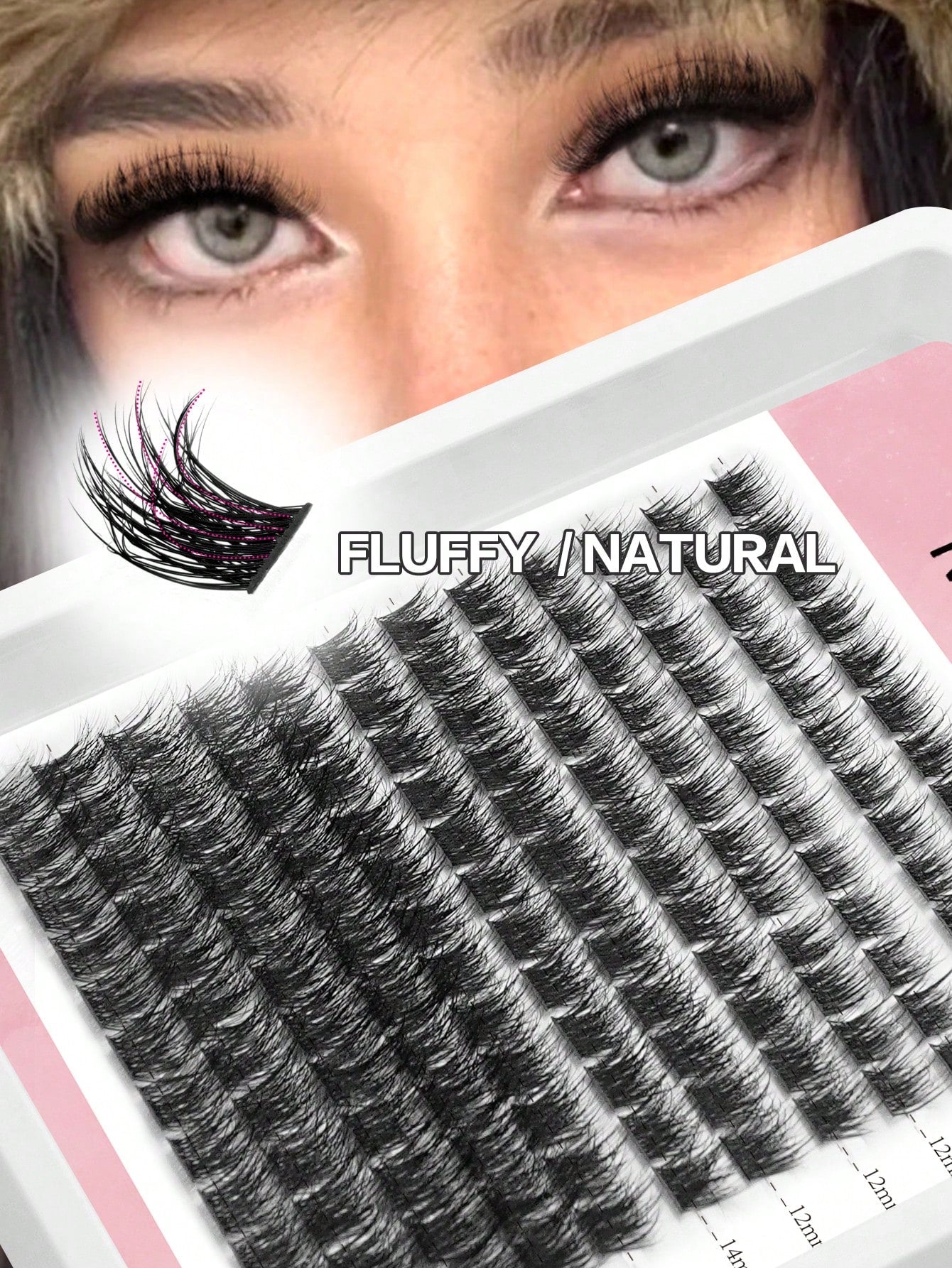 Waloshow 1 Box 12 Rows 144 Clusters New Hot Melt Natural Thin False Eyelashes, Party Thick Makeup Ball Style