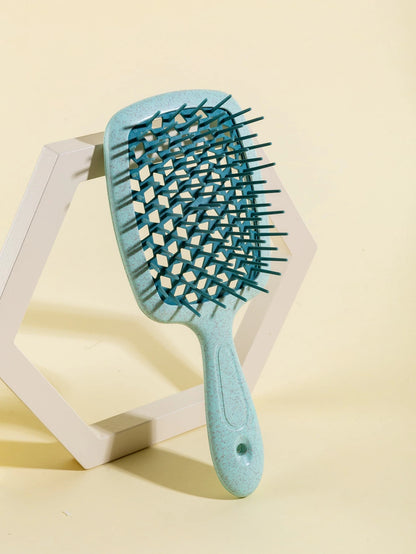 WANMEI 1/2pcs Green Hollow Comb, Straw Smooth Hair Brush, Suitable For Natural Hair And Other Materials, Hair Brush/Comb, Hair Styling Tools, Hair Products And Accessories, Applicable To Barbershops