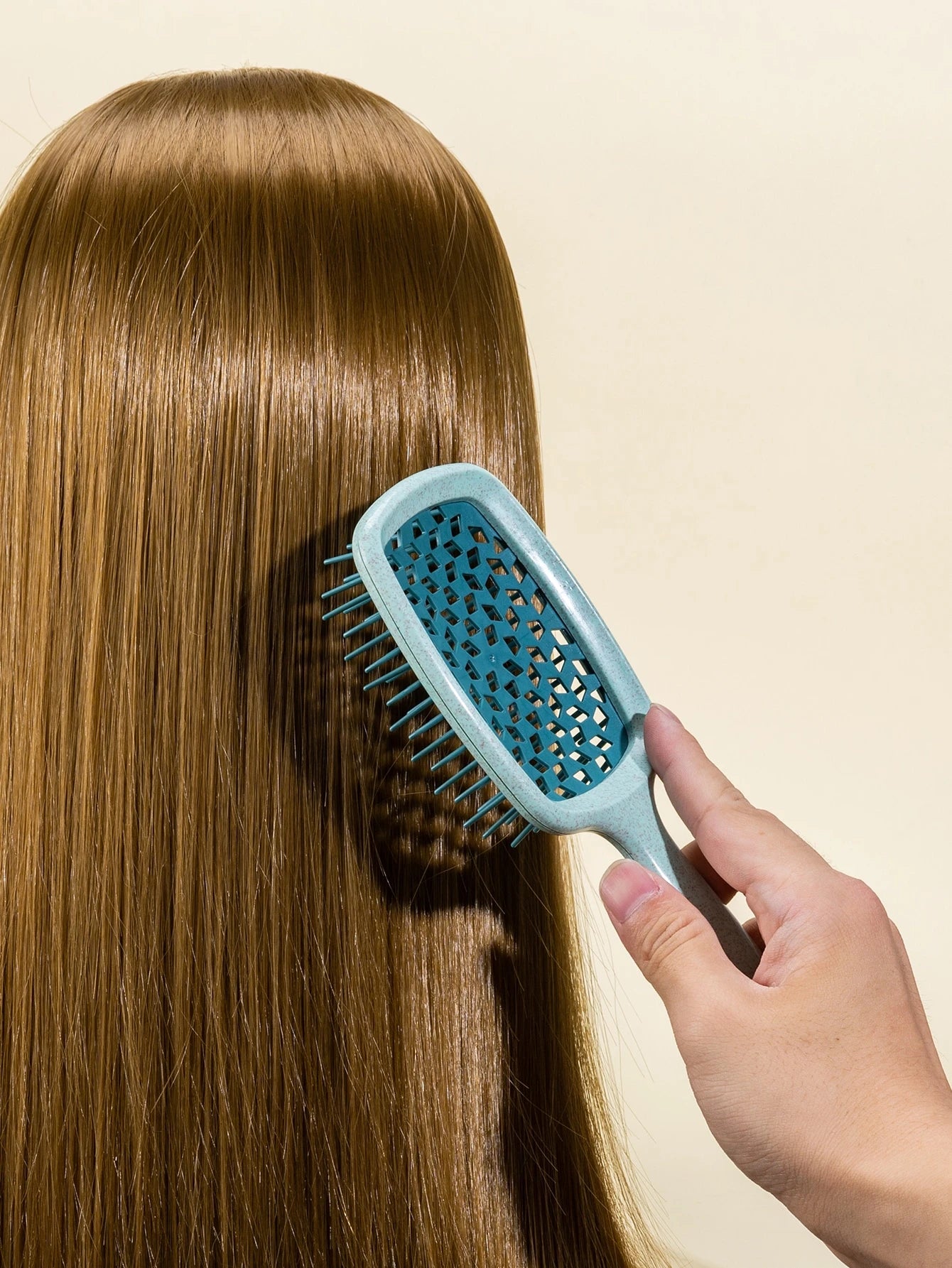 WANMEI 1/2pcs Green Hollow Comb, Straw Smooth Hair Brush, Suitable For Natural Hair And Other Materials, Hair Brush/Comb, Hair Styling Tools, Hair Products And Accessories, Applicable To Barbershops